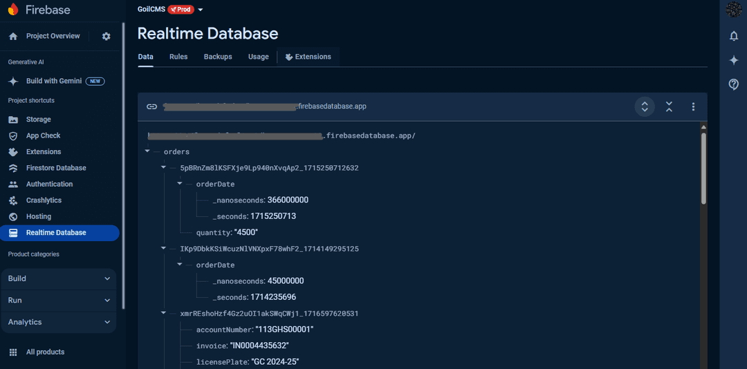 Firebase Realtime to Sheets